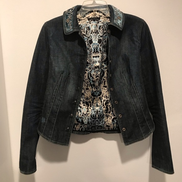elie tahari jean jacket